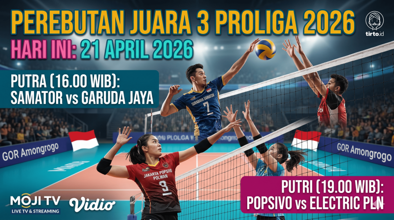 Siap-siap Nobar! Ini Jadwal Seru Perebutan Juara 3 Proliga 2026 Hari Ini