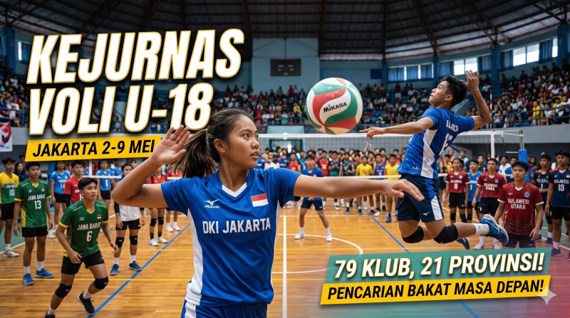 79 Klub dari 21 Provinsi Ikut Kejurnas Voli U-18 di Jakarta